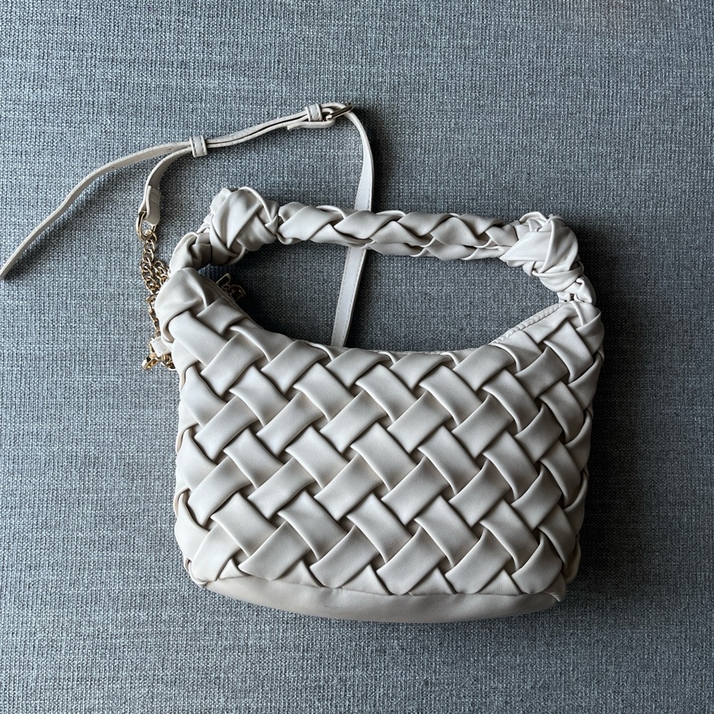 Urban Expressions Elegant Cream Woven Handbag